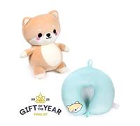 Puckator Oreiller de voyage avion Swapseazzz Adoramals Shuggs the Shiba Inu 2 en 1 peluche et jouet