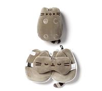 Puckator Oreiller de voyage Pusheen – Peluché 2-en-1 masque yeux – Beige