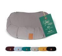 #DoYourYoga ® Coussine de Yoga en Demi-Lune »Ganesh« / Idéal pour Yoga, pilâtes et méditations prolongées/Produit Naturel avec vannure d'épeautre Organique/Dimensions : 45 x 30 x 14cm - gris foncé