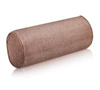 Coussin de Yoga Cylindrique Soutien Nuque, pour Débutants, Café | Housse Coton Lin, Garnissage Perle Coton, Fermeture Intégrale, Usage Repos Restauratif, Canapé