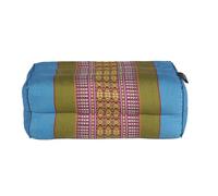 Coussin de Yoga et Méditation en Kapok Naturel - Bleu Vert Majorelle - Confort Optimal, Posture Alignée, Coutures Renforcées -