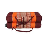 Coussin de Yoga et Méditation en Kapok Naturel - Bourgogne Orange - Confort Optimal, Posture Alignée, Coutures Renforcées - Léger, Compact et Facile à Transporter - Idéal Zazen et Pleine Conscience