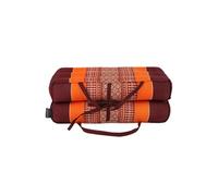 Coussin de Yoga et Méditation en Kapok Naturel - Bourgogne Orange - Confort Optimal, Posture Alignée, Coutures Renforcées - Léger, Compact et Facile