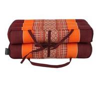 Coussin de Yoga et Méditation en Kapok Naturel - Bourgogne Orange - Confort Optimal, Posture Alignée, Coutures Renforcées - Léger, Compact et Facile à Transporter - Idéal Zazen et Pleine Conscience Bo