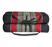 Coussin de Yoga et Méditation en Kapok Naturel - Noir Rouge - Confort Optimal, Posture Alignée, Coutures Renforcées - Léger, Compact et Facile à Transporter - Idéal Zazen et Pleine Conscience