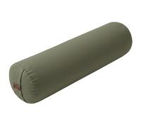 Coussin de yoga PURE SHANTI en 100 % coton bio - Rempli de paille de sarrasin naturelle - Coussin de yoga rond - Certifié OCS - Avec fermeture éclair pour le remplissage (vert olive)