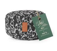 #DoYourYoga Coussin de Yoga ronde - Idéal pour Yoga, pilâtes et méditations prolongées - Housse retirable & Lavable - Dimension : H 15 cm, D env. 30 cm - noire et blanche