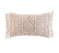 Douceur d'Intérieur, Coussin Déhoussable (30 x 50 cm) Macralina Naturel, Coton Macramé