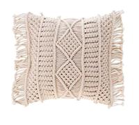 Douceur d'Intérieur – Coussin déhoussable Macralina 40 x 40 cm – Naturel, coton macramé