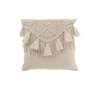 Coussin Déco avec Franges "Cosy" 50x50cm Ivoire