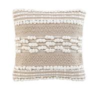 Douceur d'Intérieur – Coussin déhoussable Blanca Naturel 40x40 cm – Polycoton fantaisie & fils métal
