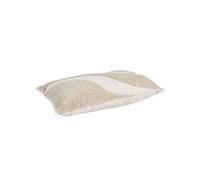 HOME DECO FACTORY, TX0090, Coussin Ethnique Beige et Blanc en Bouclette, Confort Exceptionnel, Polyvalent pour Salon ou Chambre, Facile d'entretien, Durable, 30x50 cm, Beige et Blanc