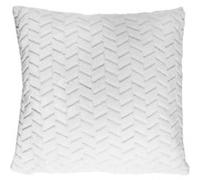 HOME DECO FACTORY, TX0093, Coussin décoratif Blanc Chevron 40x40 cm, Textile d'intérieur Doux et Confortable, idéal pour fauteuils, canapés et Lits, Entretien Facile, Couleur : Blanc