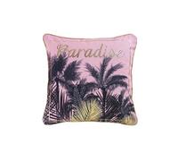 Coussin déco déhoussable dessin placé 45x45 imprimé or pur paradise