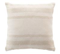 Douceur d'Intérieur – Coussin Doreline – 40×40 cm, coton jacquard, fils métallisés – Beige