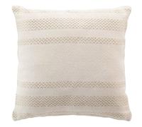 Douceur d'Intérieur – Coussin Doreline – 40×40 cm, coton jacquard, fils métallisés – Beige