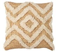 Coussin Déco en Jute "Tufté" 40x40cm Beige & Naturel Beige G