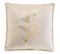 Douceur d'Intérieur - Coussin déhoussable Oxalis - Velours imprimé métallisé 45 x 45 cm Beige