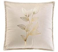 Douceur d'Intérieur - Coussin déhoussable Oxalis - Velours imprimé métallisé 45 x 45 cm Beige