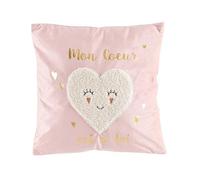 Coussin Déco Enfant ""Lilylove"" 40x40cm Rose