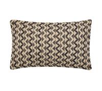 Coussin - Louméo - 30x50cm - Noir - Déhoussable - Design contemporain