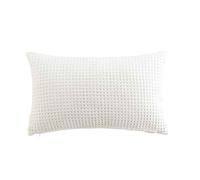 Coussin Déco ""Gaufrette"" 30x50cm Blanc
