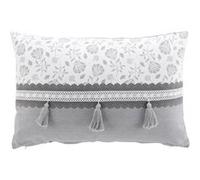 Douceur d'Intérieur Coussin déhoussable Flavie coton/polyester imprimé dentelle 40 x 60 cm Gris