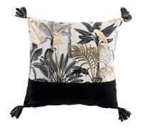 Coussin Déco Imprimé ""Karaba"" 40x40cm Noir