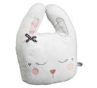 Coussin déco lapin en polyester - miss fleur de lune blanc TU