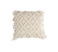 HOME DECO FACTORY – Coussin TX0039 Macramé Beige 40x40 cm, design élégant, entretien facile