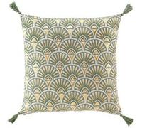 Coussin Déco Pompons "Icare" 45x45cm Vert Vert G