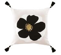 Douceur d'Intérieur Coussin déhoussable Issey 45 x 45 cm Naturel, coton imprimé or