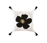 Douceur d'Intérieur Coussin déhoussable Issey 45 x 45 cm Naturel, coton imprimé or