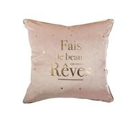 Atmosphera for Kids - Coussin déco "Rêves" 40 x 40 cm Rose