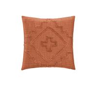 Coussin Déco Tufté ""Inca"" 40x40cm Terracotta