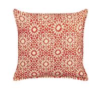 Coussin Décoratif à Motif Géométrique 45 x 45 cm Coton Rouge Crème Ceiba