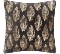 Coussin décoratif - ATMOSPHERA - Tropic - 40 x 40 cm - Velours gris foncé et or - Déhoussable