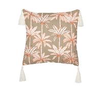 Coussin Décoratif en Coton Multicolore à Motif de Palmiers 45 x 45 cm Rembourré