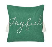 Coussin Décoratif en Coton Vert à Inscription Manuscrite Joyful 45 x 45 cm Elett