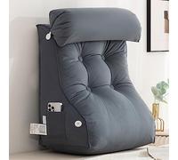 Coussin décoratif en forme de cale de lecture pour soutien cervical et lombaire, dossier idéal pour lire, travailler et jouer dans un lit, un canapé ou une chaise inclinable.