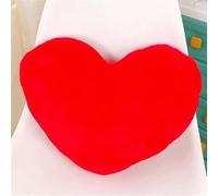 Coussin décoratif en forme de cœur - 46 x 36 cm - En peluche - Pour chambre d'enfant et canapé - Rouge