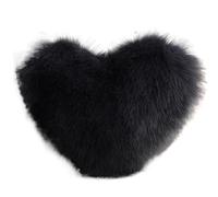Coussin décoratif en forme de cœur en fausse fourrure avec rembourrage - Coussin en peluche douce pour salon, chambre à coucher, canapé, voiture, bureau, maison (a)