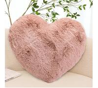 Coussin décoratif en peluche - DOK - Coeur et étoile - Rose - 45x45 cm - Velours arctique - Coton PP - Douillet