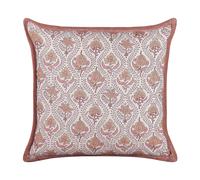 Coussin Décoratif en Tissu de Coton Motif Fleurs 45 x 45 cm Rouge et Blanc Picea