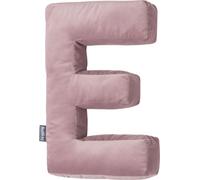 Coussin décoratif lettre bellochi e rose poudré