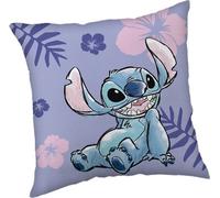 Coussin décoratif - Lilo & Stitch - Fleurs - 40 x 40 cm - Polyester - Violet