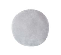HOMESCAPES Coussin Rond 40 cm en Velours Pur Coton Doux uni Gris Clair, décoration canapé ou Fauteuil
