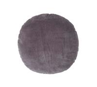 HOMESCAPES Coussin Rond 40 cm en Velours Pur Coton Doux uni Gris foncé, décoration canapé ou Fauteuil