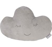 Coussin Décoratif Pour Chambre D'enfant En Forme De Nuage Style-32 X 19 Cm-Oreiller Bébé En Peluche-Visage Souriant Brodé-Gris Argenté
