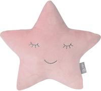 Coussin Décoratif Pour Chambre D'enfant En Forme D'étoile Style-32 X 28 Cm-Oreiller Bébé En Peluche-Visage Souriant Brodé-Rose Pastel